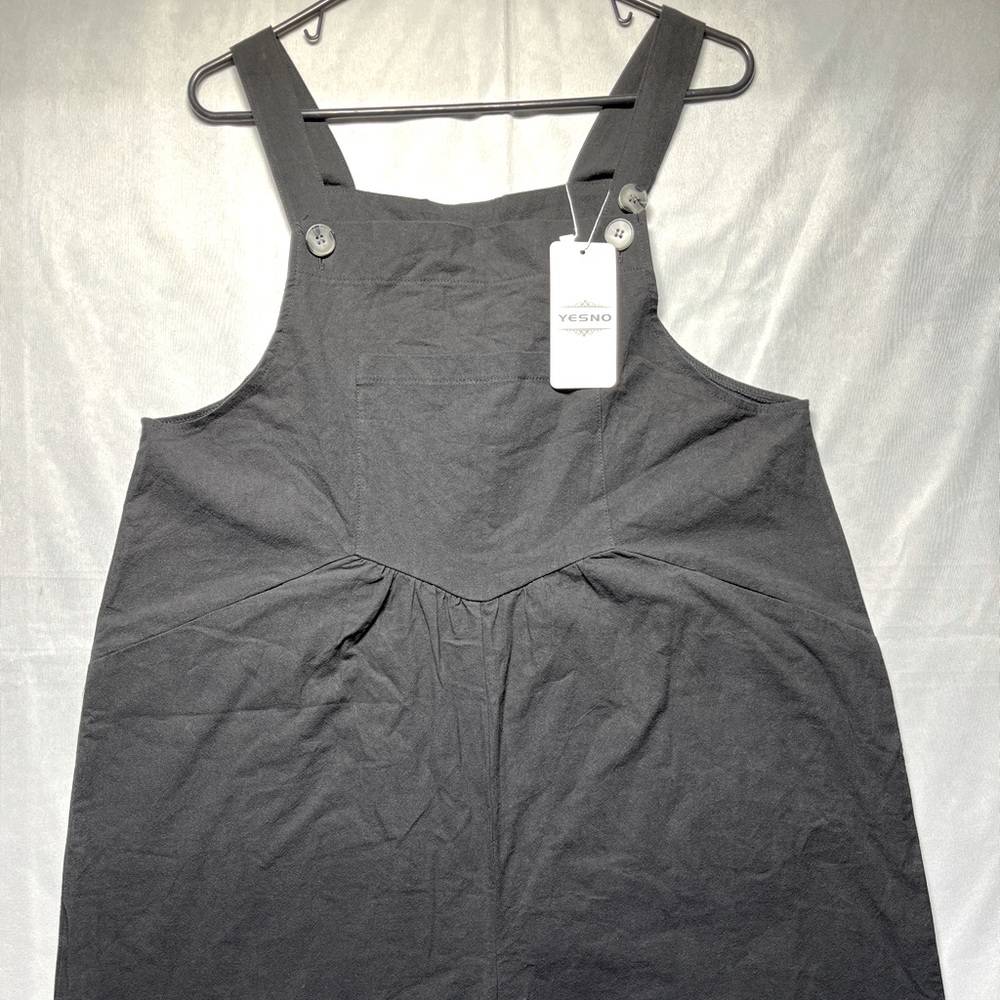 YESNO Women’s Short Overalls Summer Casual Bib Shortalls Rompers Adjustable Blk